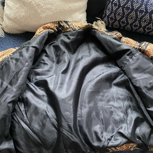 Vintage Anna & Frank 1990’s Silk Leopard Print Bomber Jacket - Picture 6 of 8